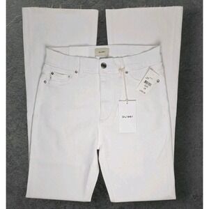 DL1961 Bridget Bootcut Jeans White Size 28 Hi Rise Sculpting Contour Fit Raw Hem